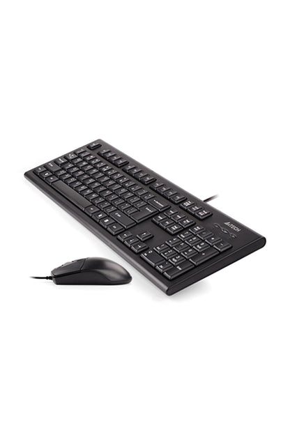 A4Tech - A4Tech KR-8572S Black Full-Size Silent Comfort Keyboard & Mouse Combo - black