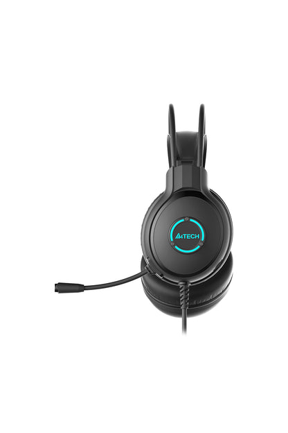 A4Tech - A4Tech FH300U Black Over-Ear USB RGB Gaming Headset - black