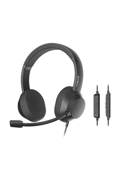 A4Tech - A4Tech FH150U Black On-Ear USB Noise-Cancelling Conference Headset - black