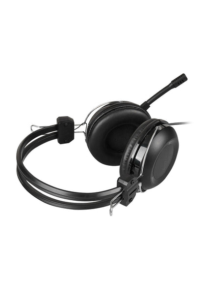 A4Tech - A4Tech HU-35 Black Over-Ear Comfort Noise-Cancelling USB Headset - black