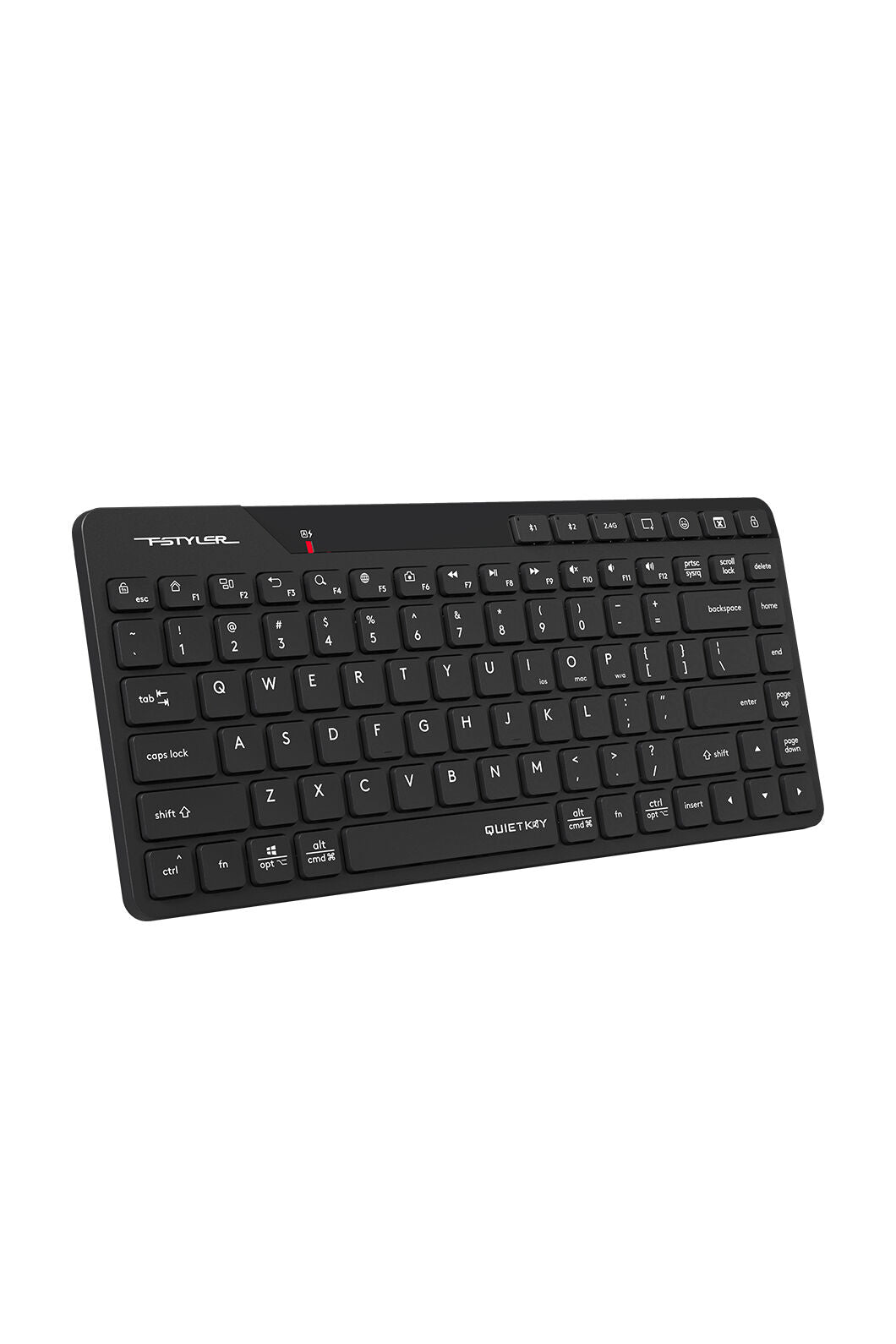 A4Tech - A4Tech FBK26C AS Black Rechargeable Compact QuietKey Keyboard - black