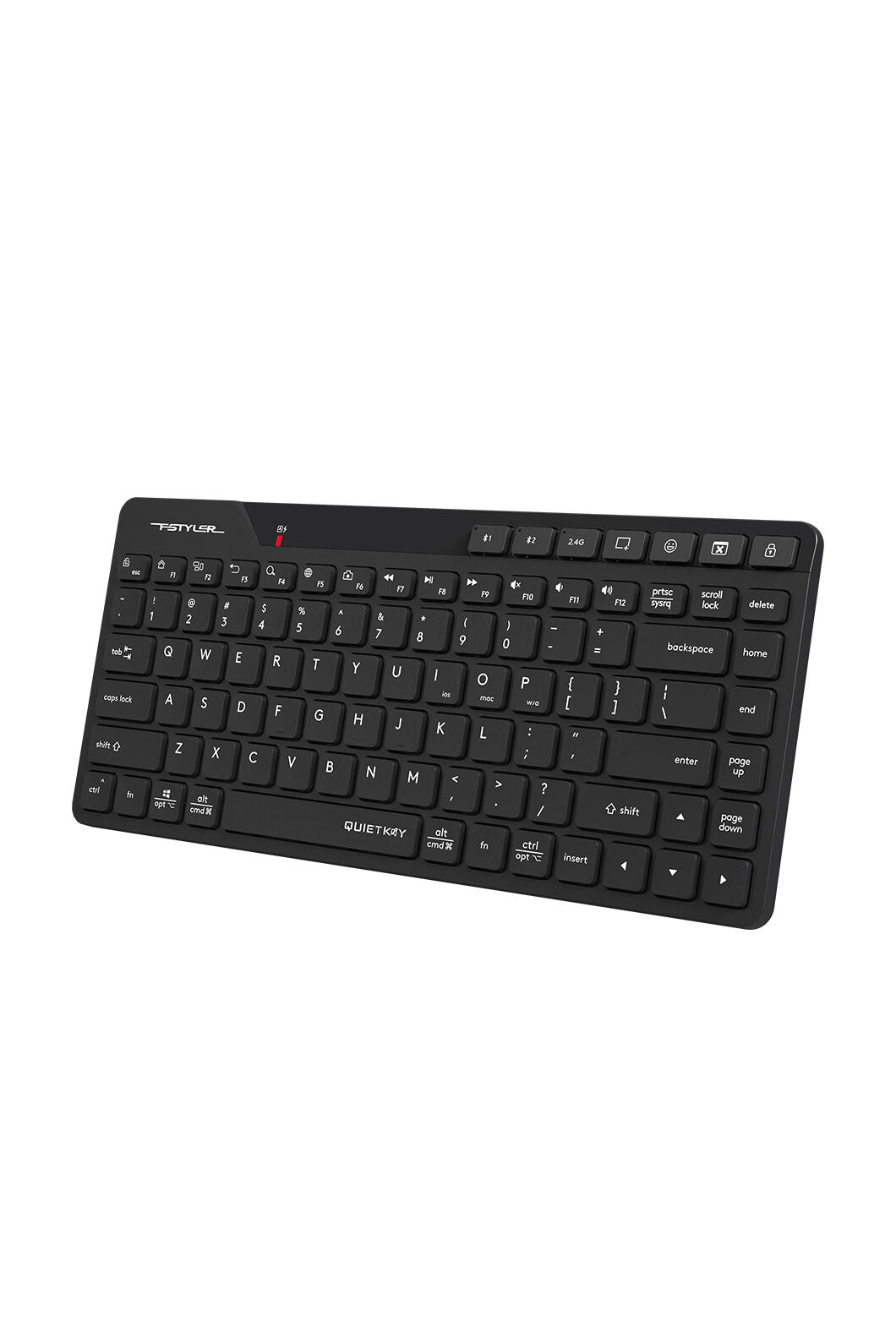 A4Tech - A4Tech FBK26C AS Black Rechargeable Compact QuietKey Keyboard - black