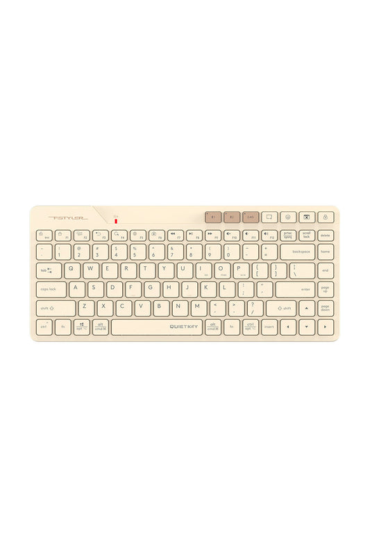 A4Tech - A4Tech FBK26C AS Cafe Latte Rechargeable Compact QuietKey Keyboard - cafe-latte