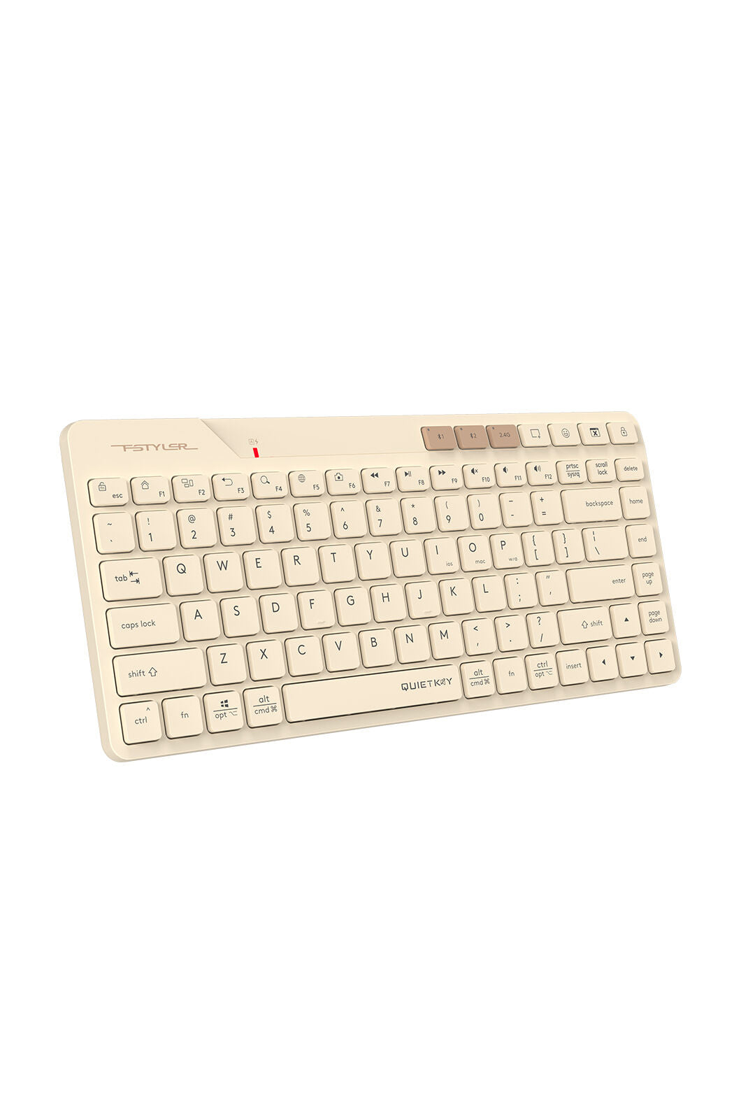 A4Tech - A4Tech FBK26C AS Cafe Latte Rechargeable Compact QuietKey Keyboard - cafe-latte