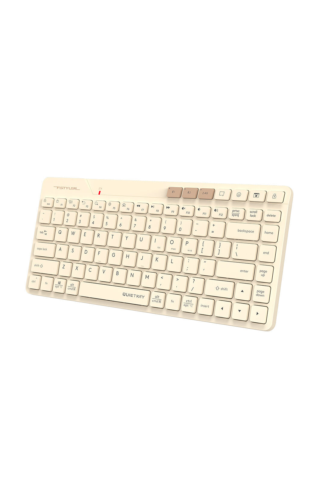 A4Tech - A4Tech FBK26C AS Cafe Latte Rechargeable Compact QuietKey Keyboard - cafe-latte