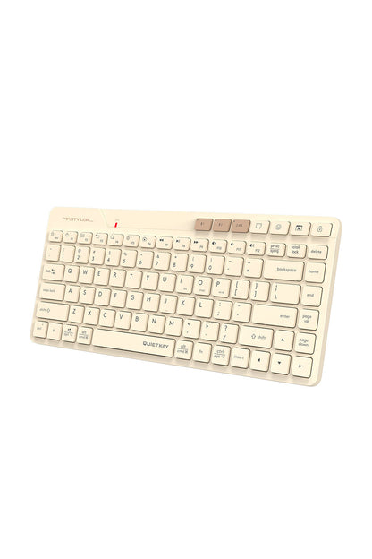A4Tech - A4Tech FBK26C AS Cafe Latte Rechargeable Compact QuietKey Keyboard - cafe-latte