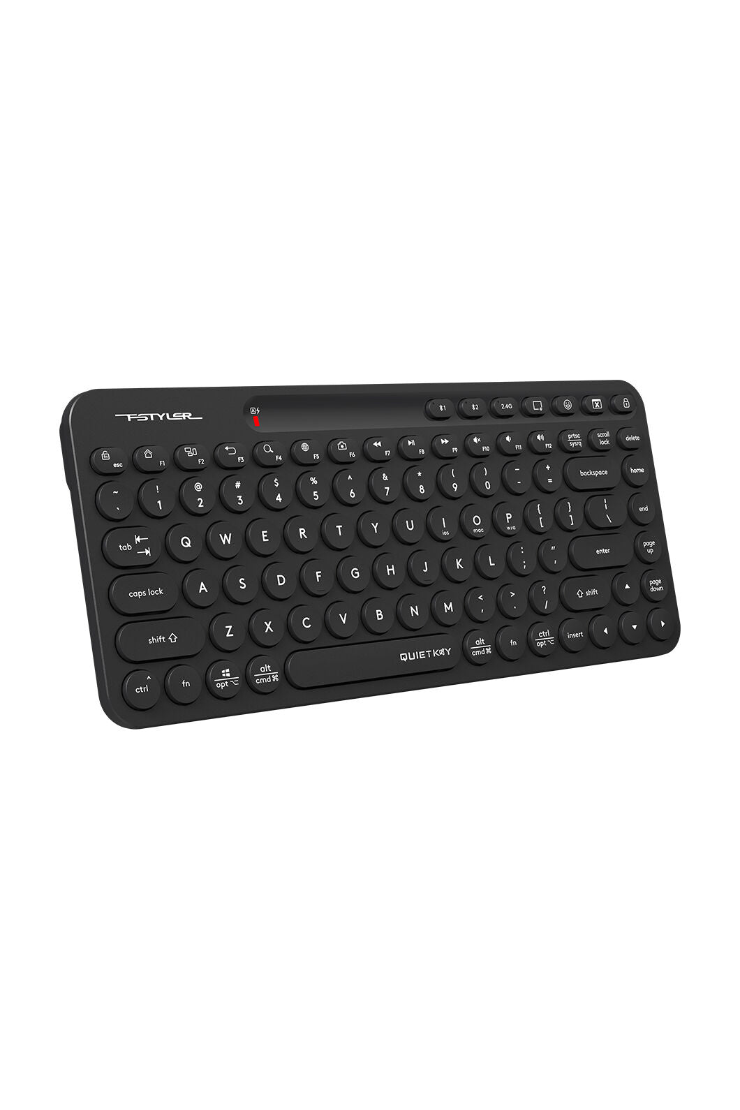 A4Tech - A4Tech FBK36C AS Black Compact Rechargeable QuietKey Keyboard - black