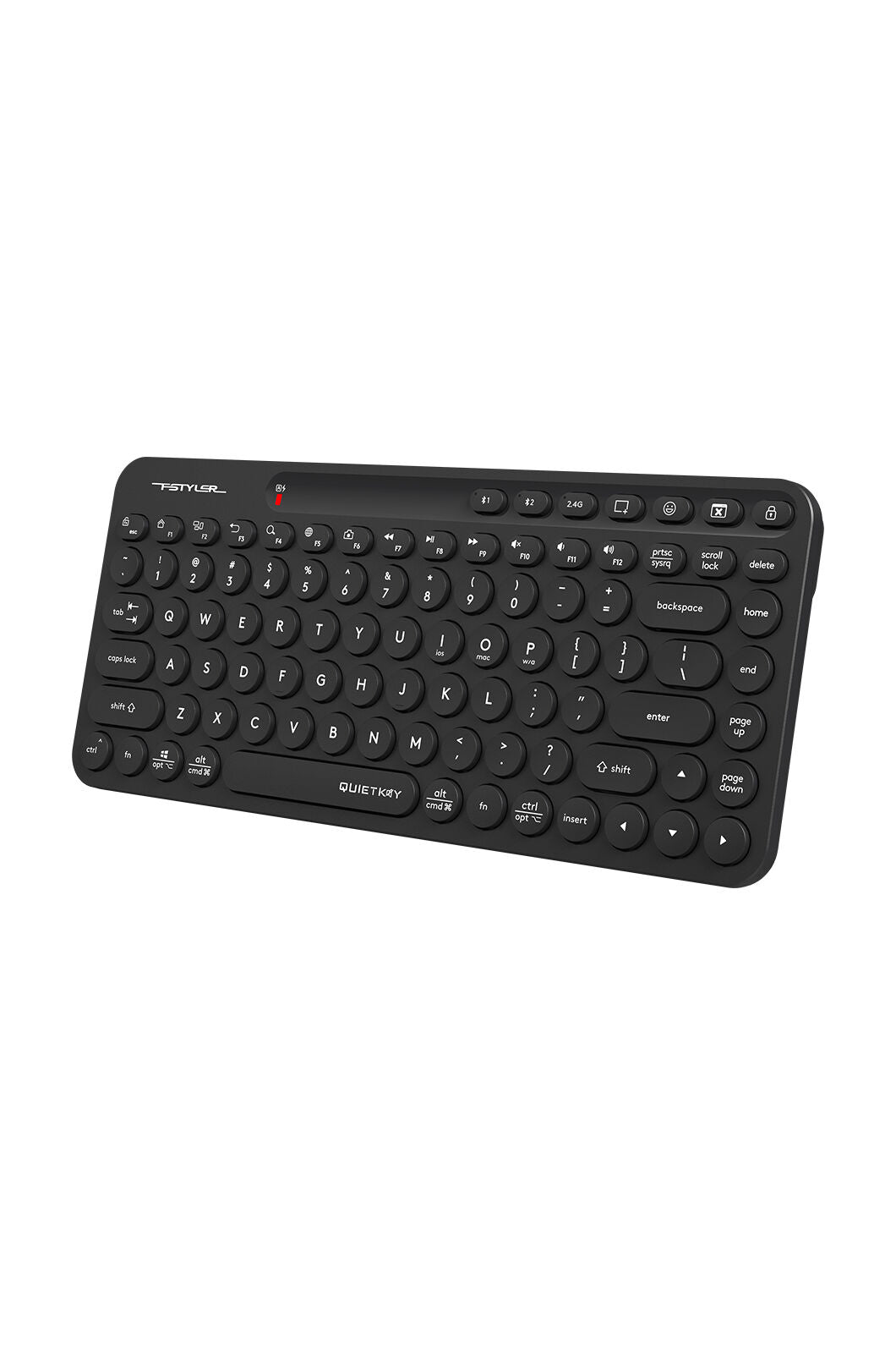 A4Tech - A4Tech FBK36C AS Black Compact Rechargeable QuietKey Keyboard - black