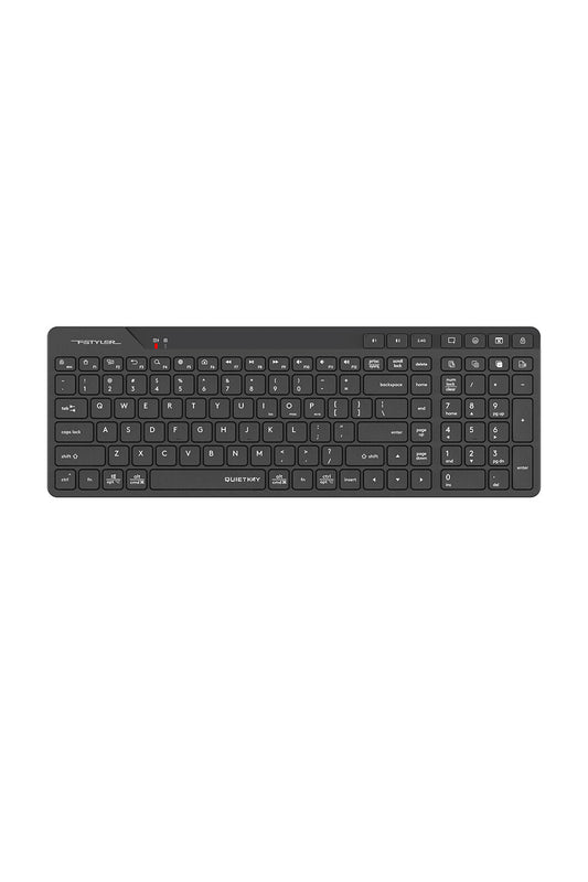 A4Tech - A4Tech FBK27C AS Black Rechargeable TKL QuietKey Keyboard - black