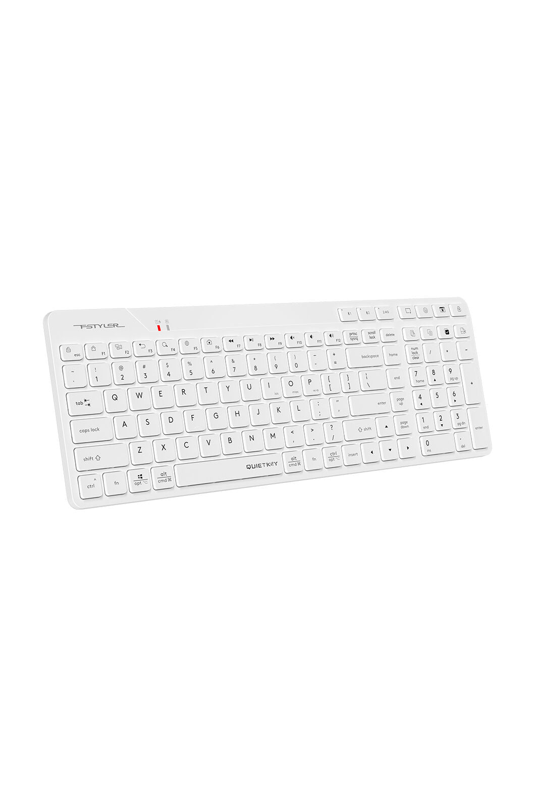 A4Tech - A4Tech FBK27C AS White Rechargeable TKL QuietKey Keyboard - white