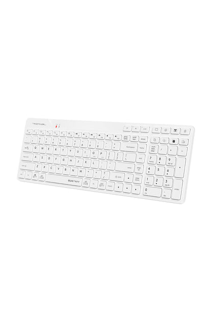 A4Tech - A4Tech FBK27C AS White Rechargeable TKL QuietKey Keyboard - white