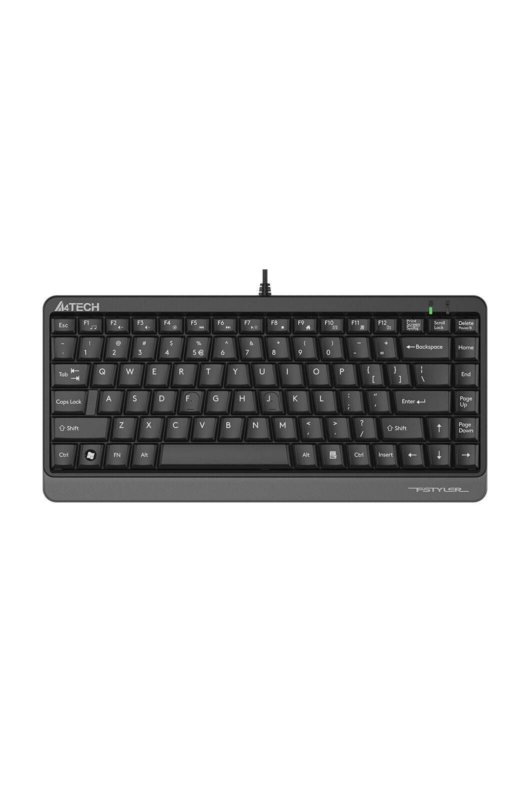 A4Tech - A4Tech FKS11 Grey Full Size A-Shape Comfortable Wired Keyboard - grey