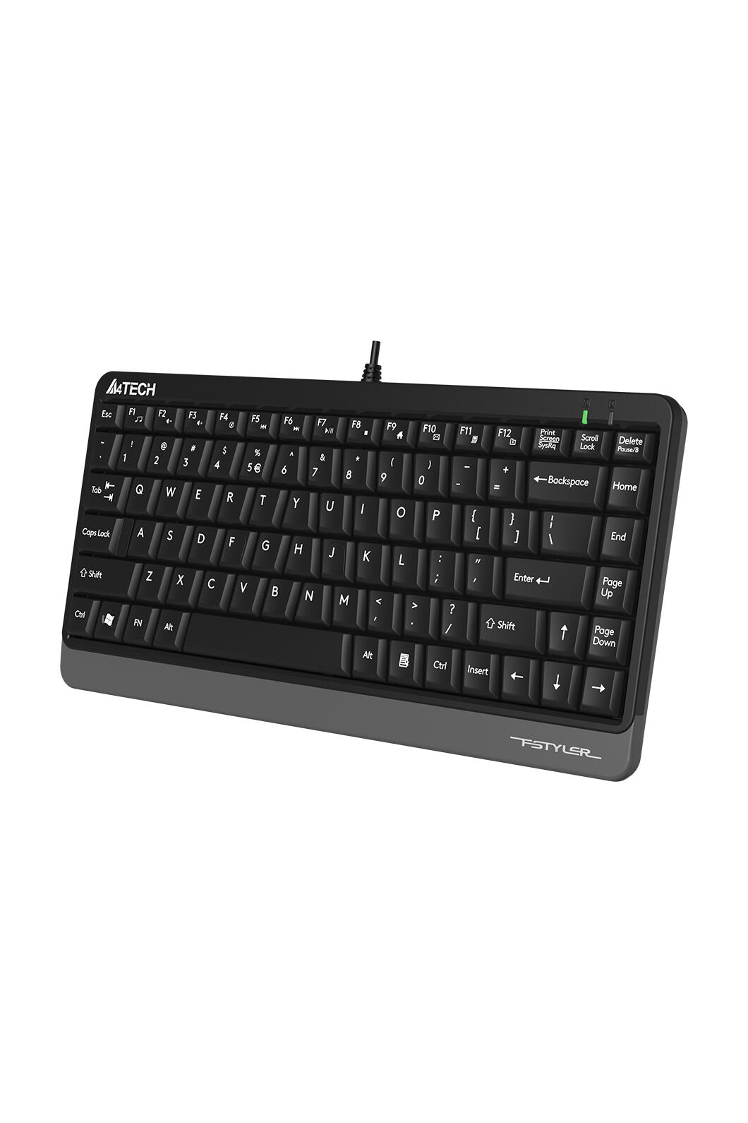 A4Tech - A4Tech FKS11 Grey Full Size A-Shape Comfortable Wired Keyboard - grey