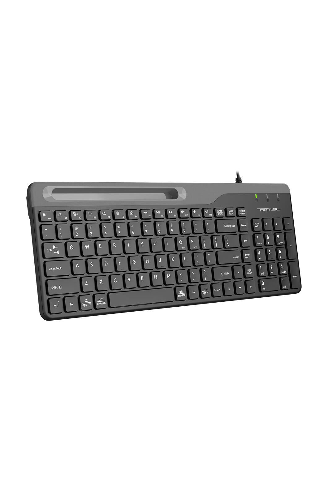 A4Tech - A4Tech FK25 Black TKL 2-Section Multimedia Wired Keyboard - black