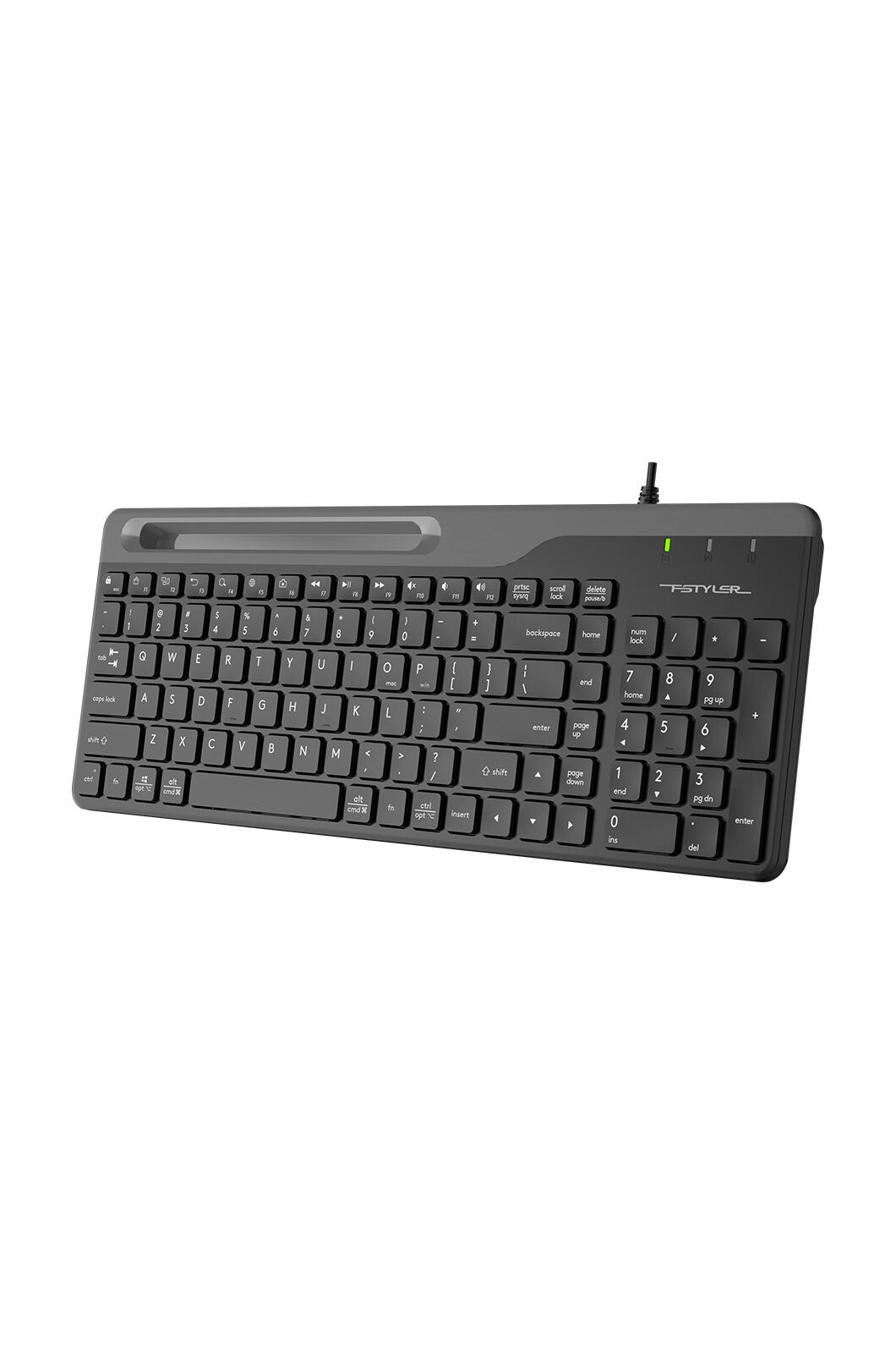 A4Tech - A4Tech FK25 Black TKL 2-Section Multimedia Wired Keyboard - black
