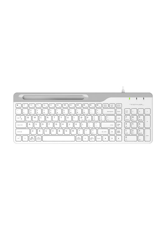 A4Tech - A4Tech FK25 White TKL 2-Section Multimedia Wired Keyboard - white