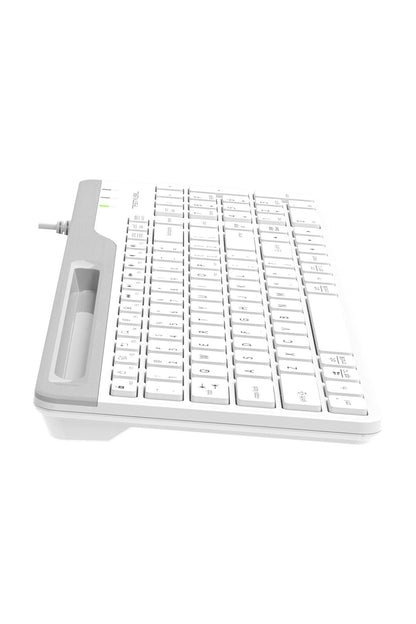 A4Tech - A4Tech FK25 White TKL 2-Section Multimedia Wired Keyboard - white