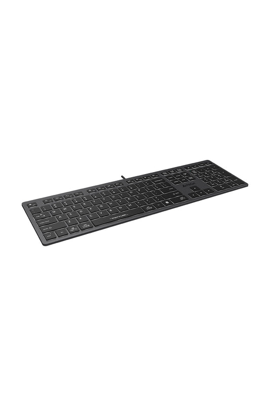 A4Tech - A4Tech FX60 Grey Full Size Soft-Switch Backlit Wired Keyboard - grey
