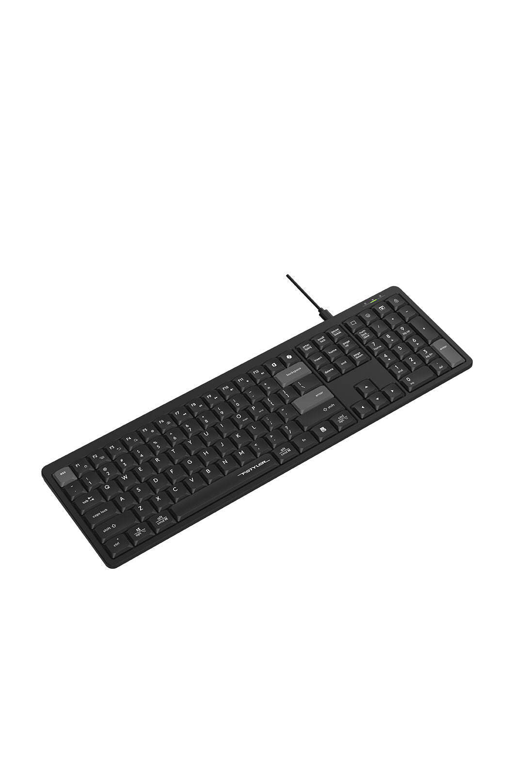 A4Tech - A4Tech FX55 Black Full Size Low-Profile Wired Keyboard - black