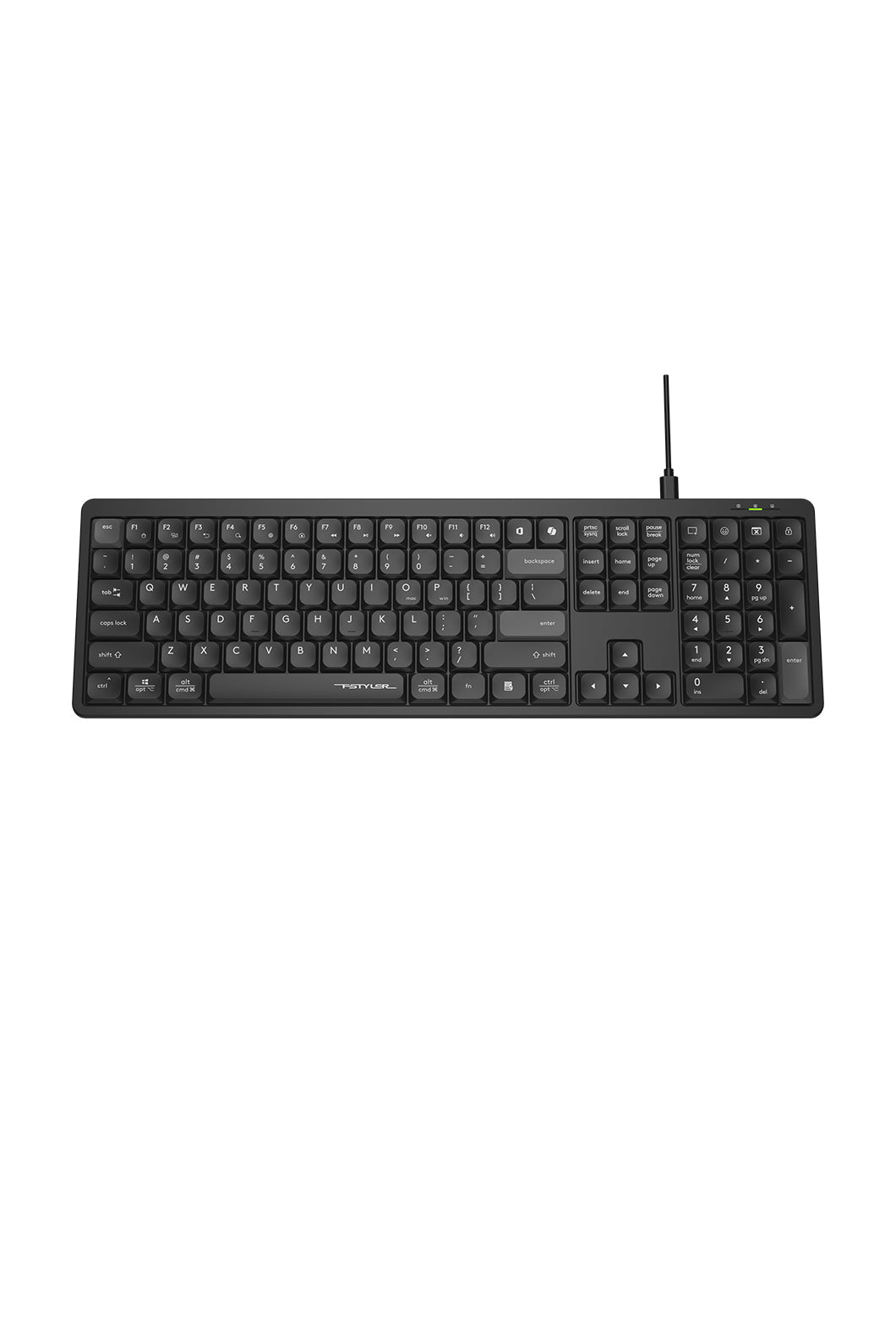 A4Tech - A4Tech FX55 Black Full Size Low-Profile Wired Keyboard - black