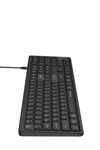 A4Tech - A4Tech FX55 Black Full Size Low-Profile Wired Keyboard - black