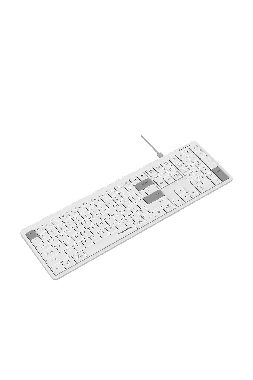 A4Tech - A4Tech FX55 White Full Size Low-Profile Wired Keyboard - white