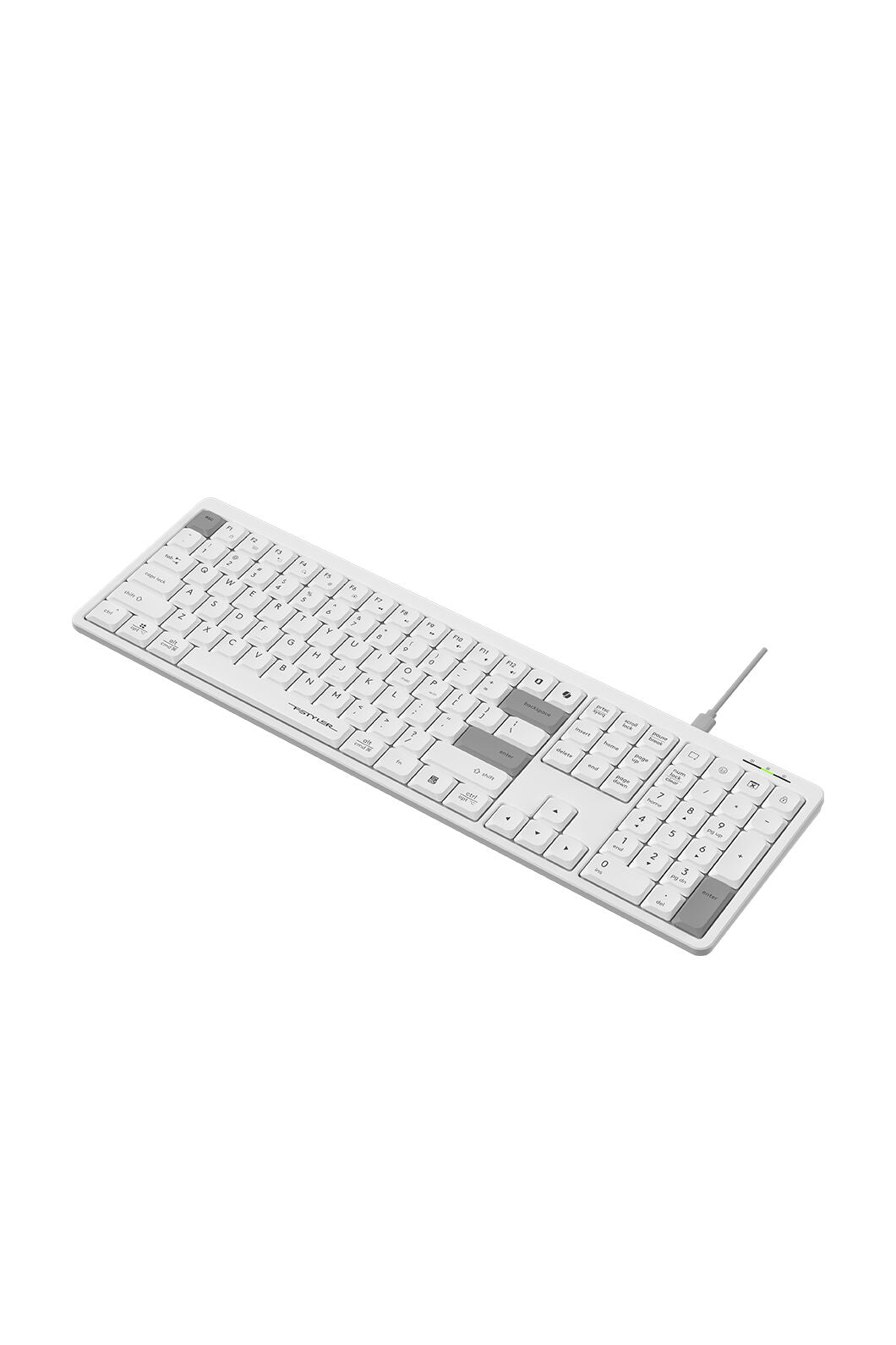 A4Tech - A4Tech FX55 White Full Size Low-Profile Wired Keyboard - white
