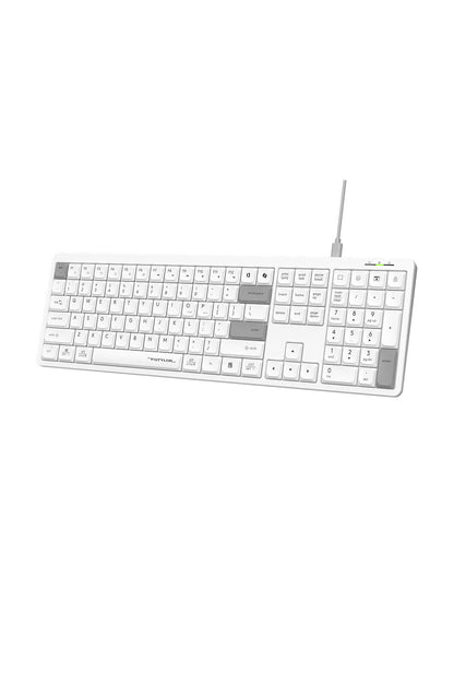 A4Tech - A4Tech FX55 White Full Size Low-Profile Wired Keyboard - white