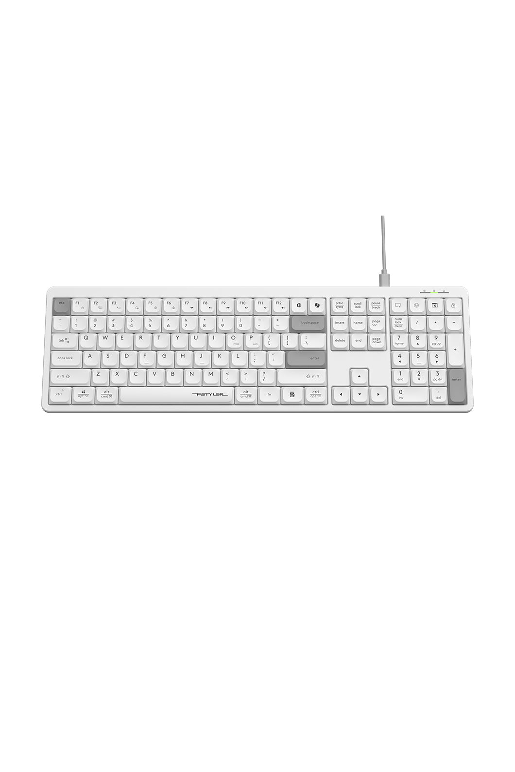 A4Tech - A4Tech FX55 White Full Size Low-Profile Wired Keyboard - white