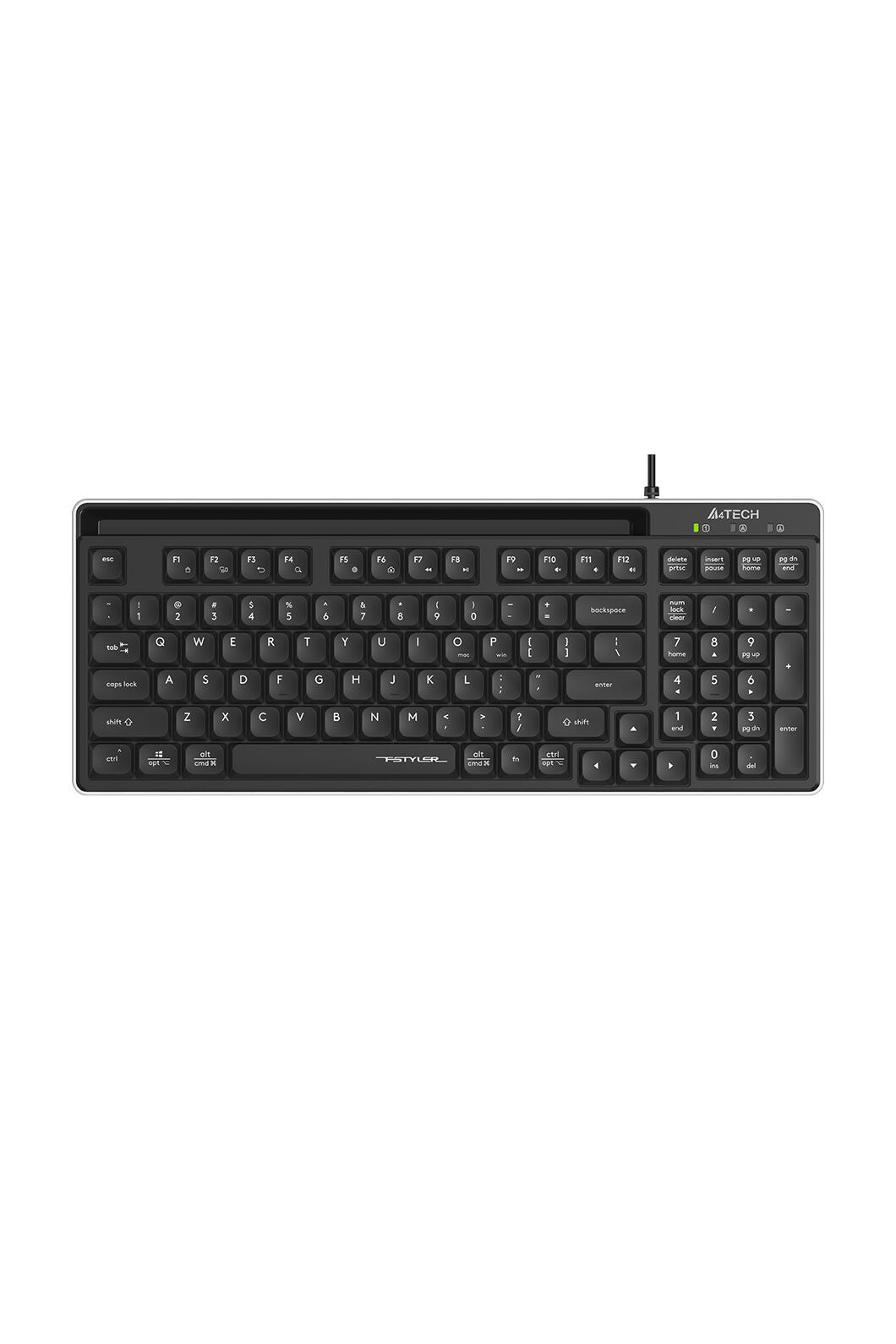A4Tech - A4Tech FX70 Black TKL Low-Profile Wired Keyboard - black