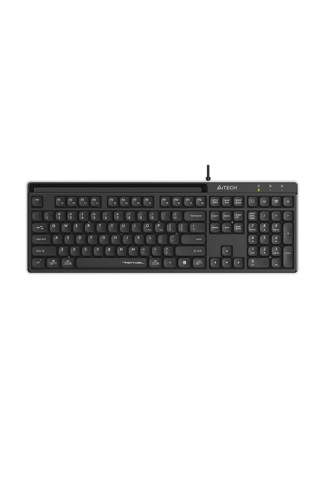 A4Tech - A4Tech FX72 Black Full Size Low-Profile Wired Keyboard - black
