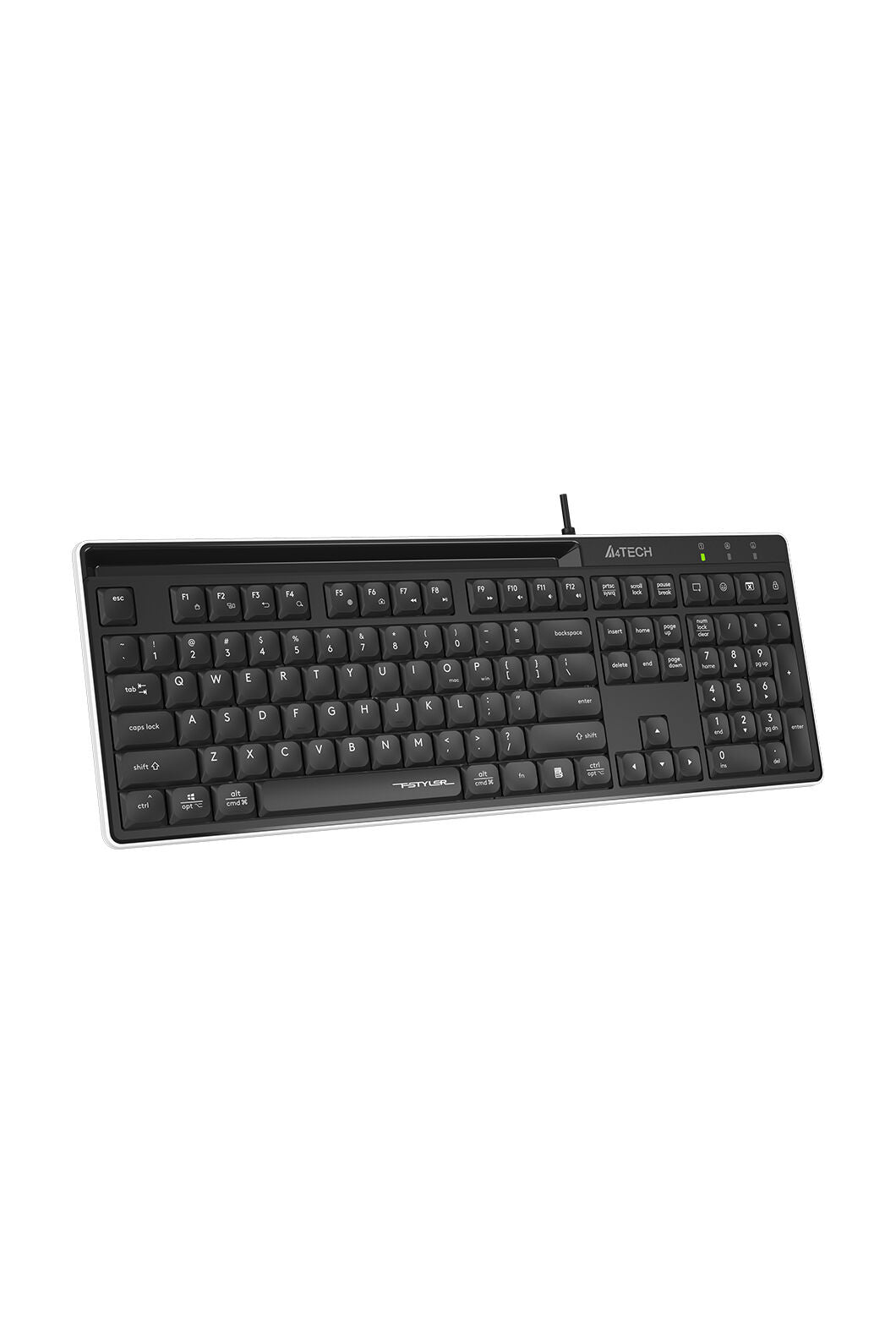 A4Tech - A4Tech FX72 Black Full Size Low-Profile Wired Keyboard - black