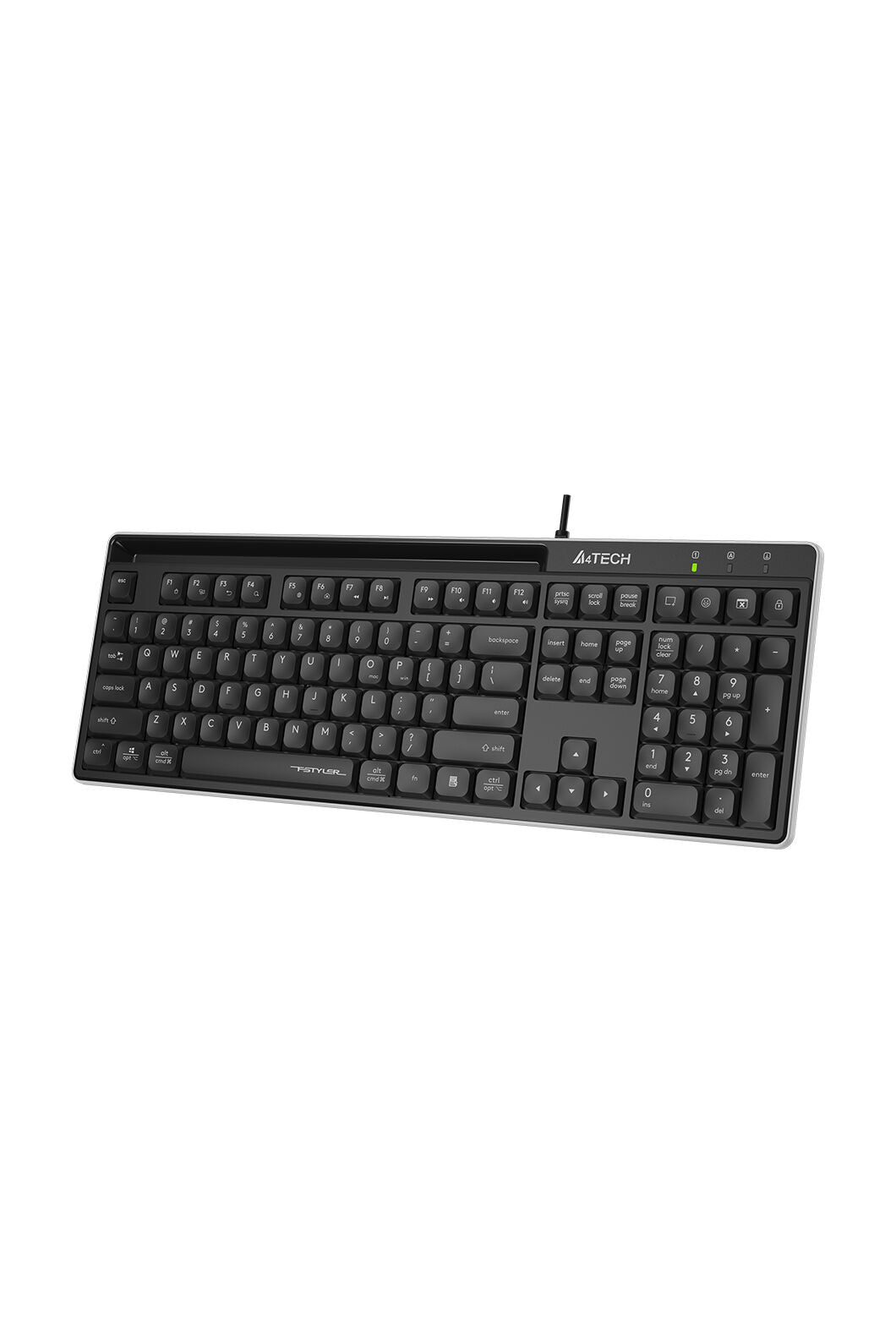 A4Tech - A4Tech FX72 Black Full Size Low-Profile Wired Keyboard - black