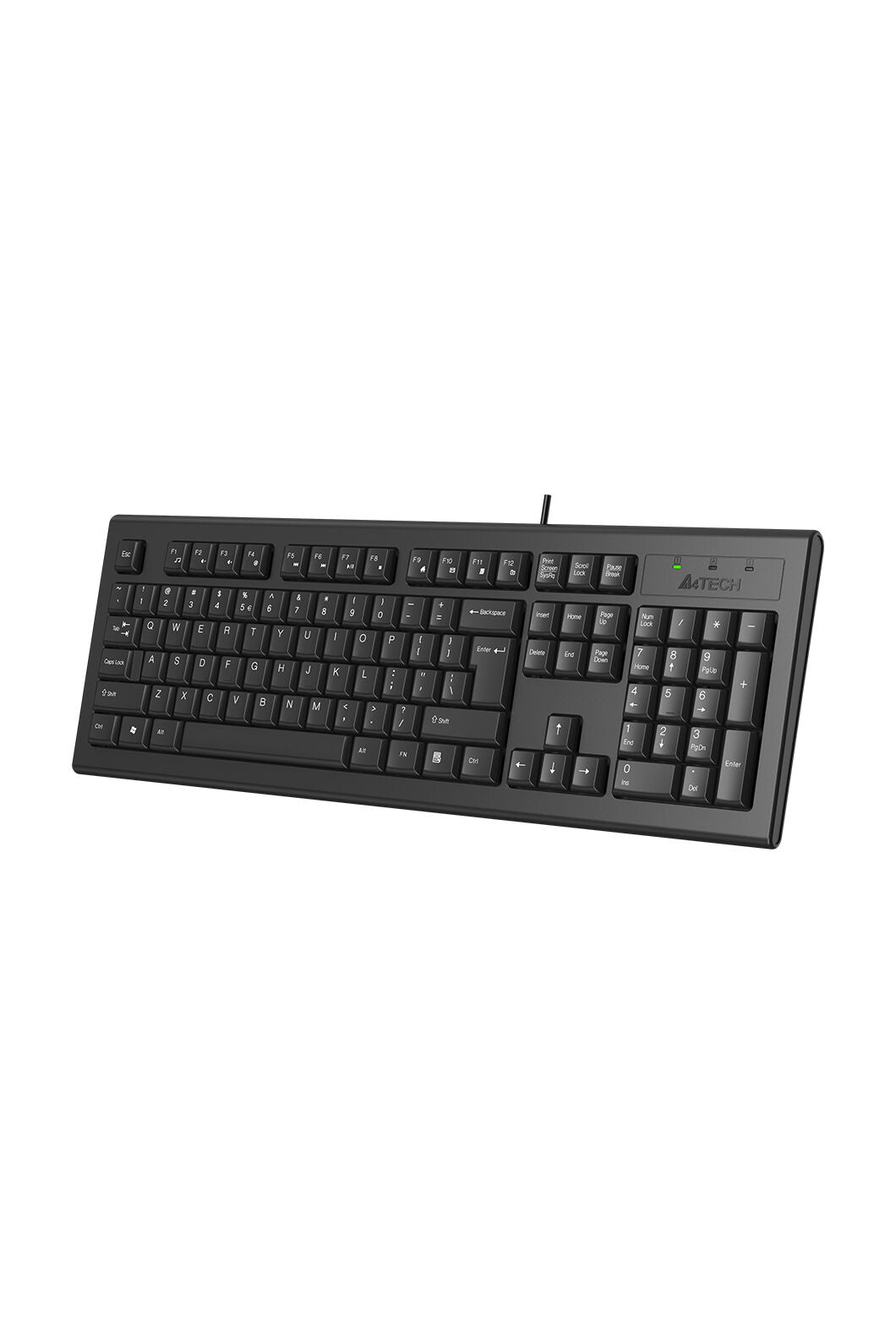 A4Tech - A4Tech KR-85 Black Full-Size Comfort FN Multimedia Wired Keyboard - black