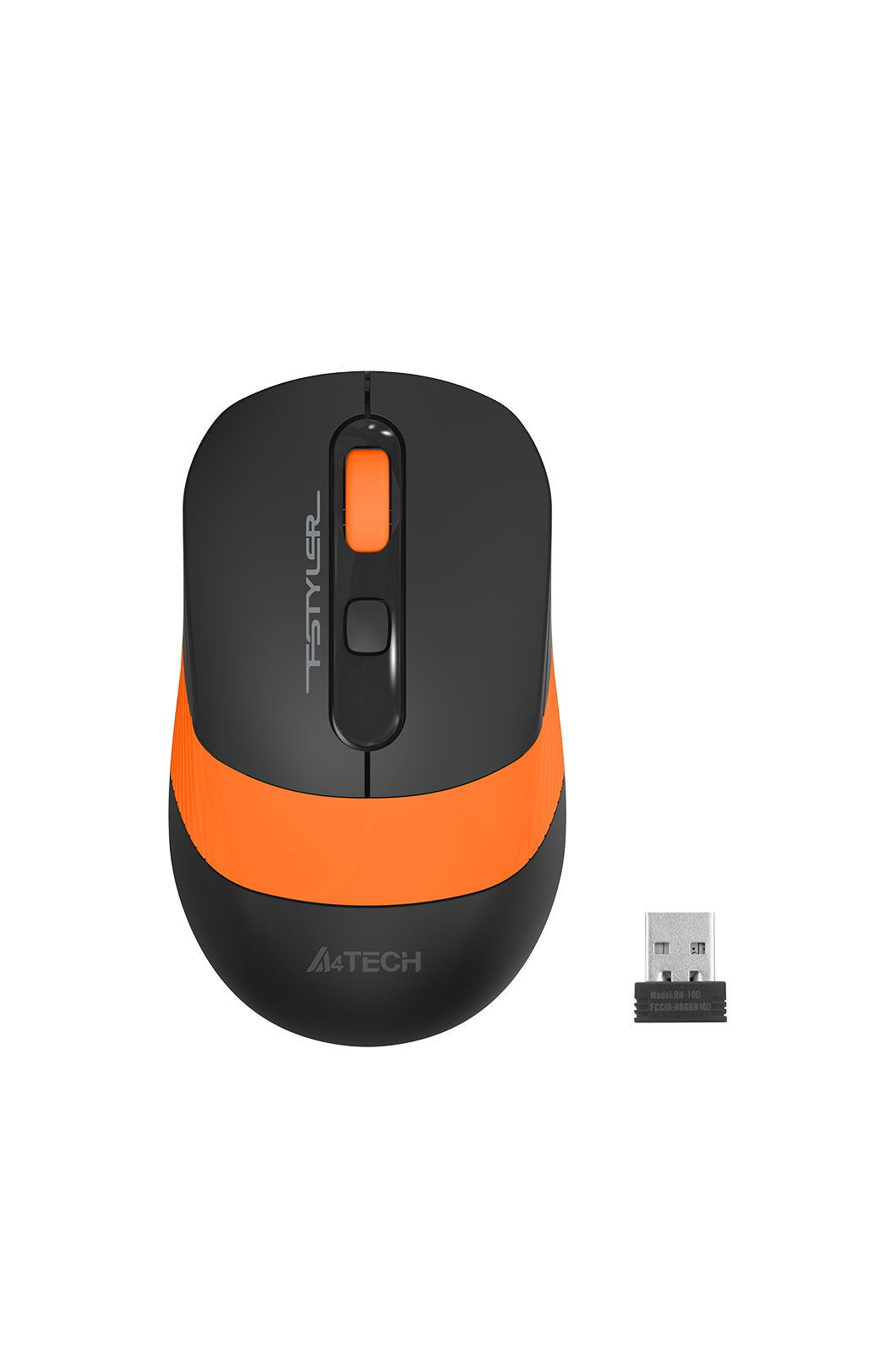 A4Tech - A4Tech FG10S Orange Silent Nano Receiver Wireless Mouse - orange