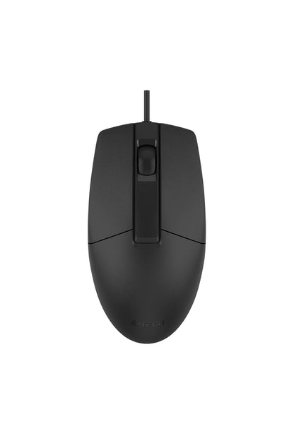 A4Tech - A4Tech OP-330S Black Full-Size Silent Wired Optical Mouse - black