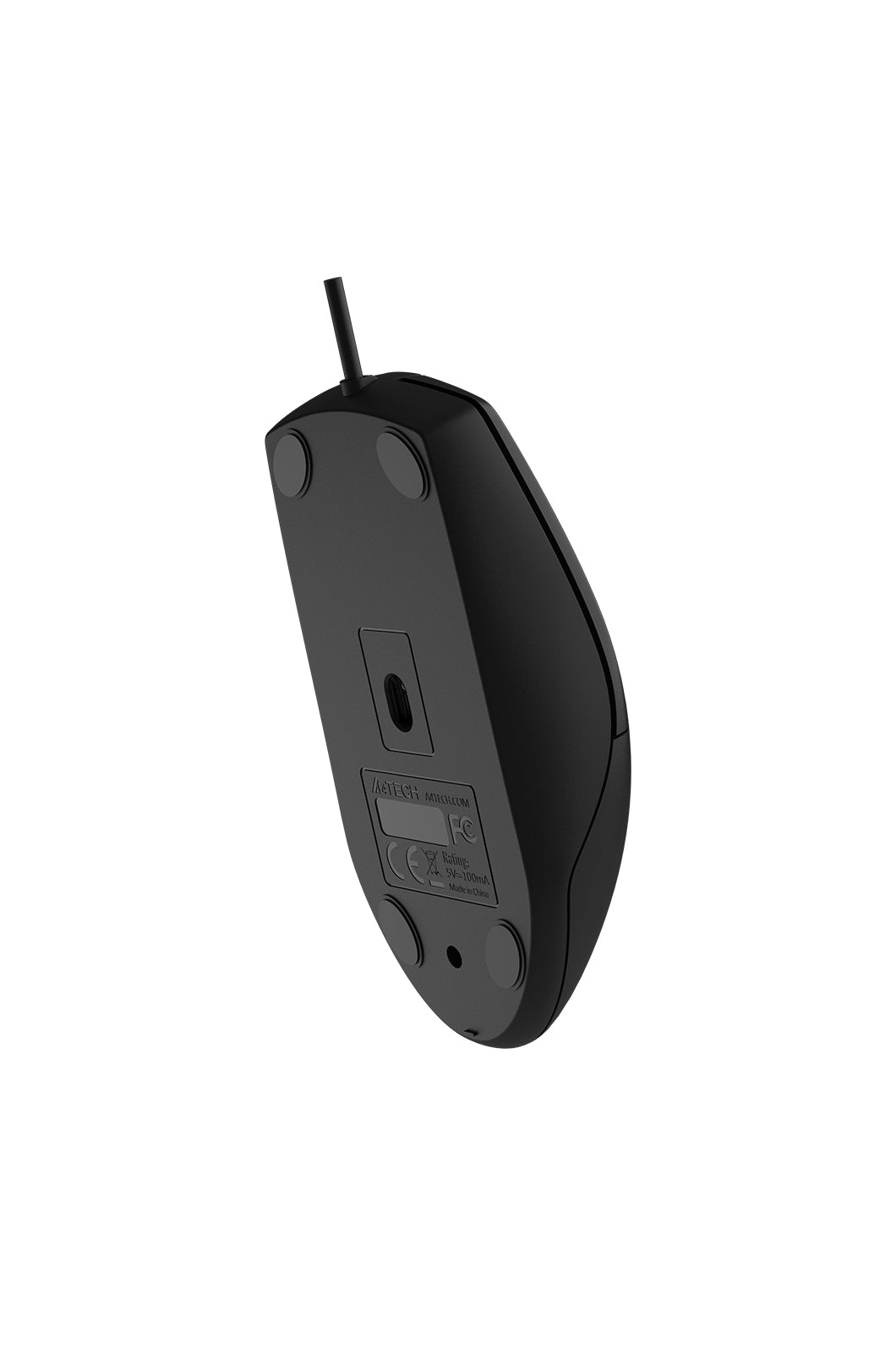 A4Tech - A4Tech OP-330S Black Full-Size Silent Wired Optical Mouse - black