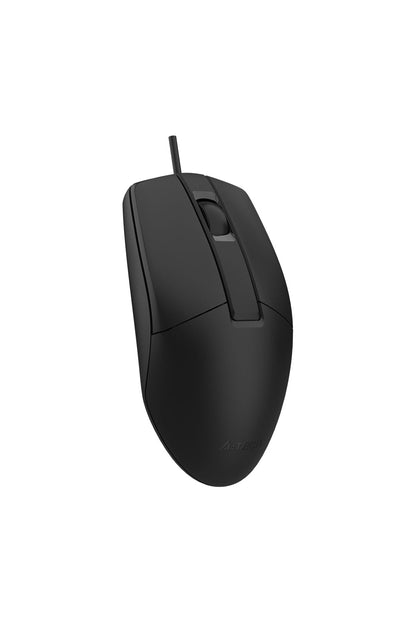 A4Tech - A4Tech OP-330S Black Full-Size Silent Wired Optical Mouse - black