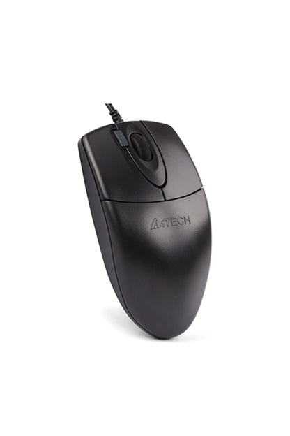 A4Tech - A4Tech OP-620DS Black Full-Size Silent 2X Click Wired Mouse - black