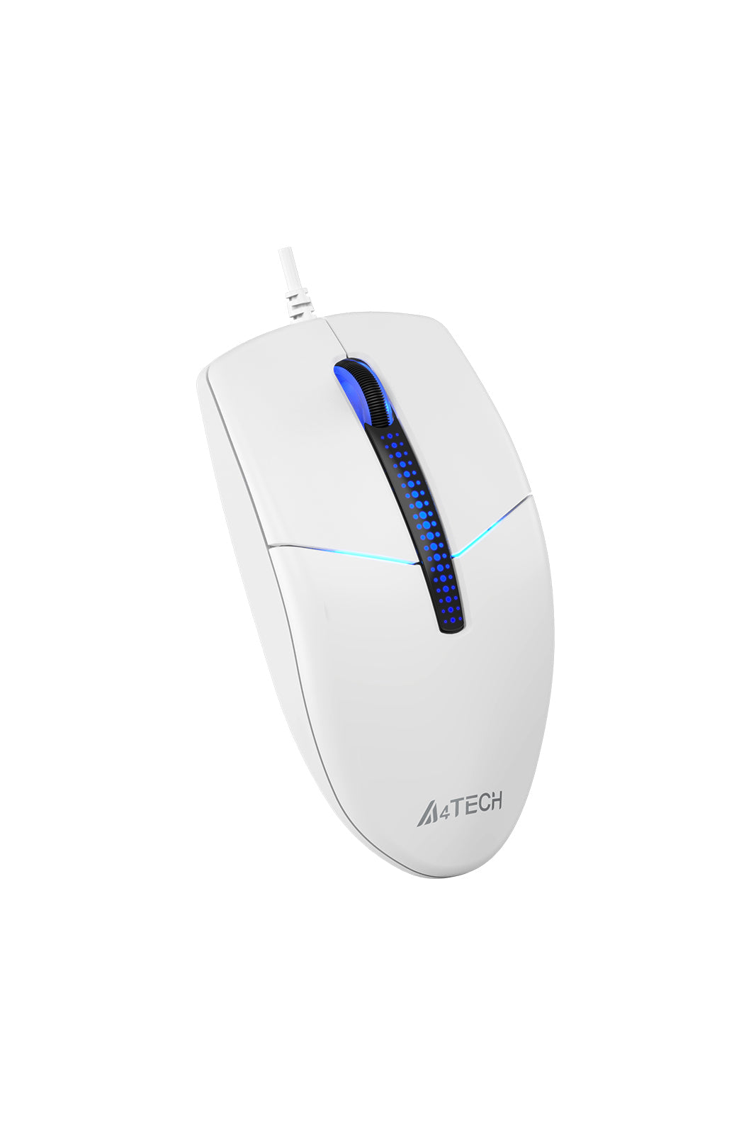 A4Tech - A4Tech N-530S White Full-Size Illuminate Silent Wired Optical Mouse - white