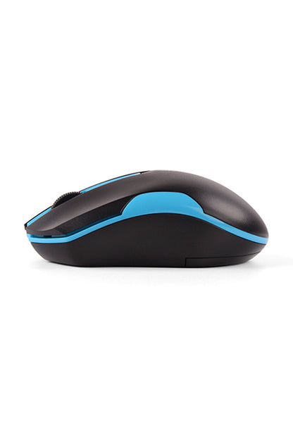 A4Tech - A4Tech G3-200 Black Blue Compact Energy Saving Wireless Mouse - black-blue