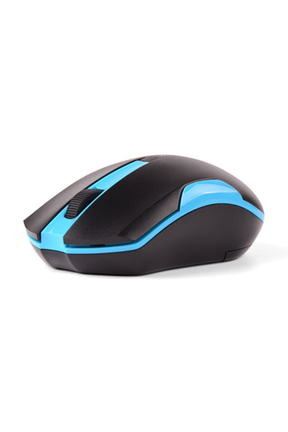 A4Tech - A4Tech G3-200 Black Blue Compact Energy Saving Wireless Mouse - black-blue