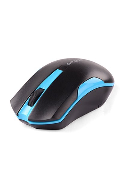 A4Tech - A4Tech G3-200 Black Blue Compact Energy Saving Wireless Mouse - black-blue