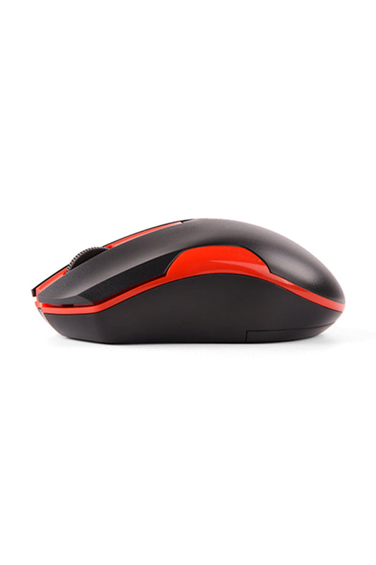 A4Tech - A4Tech G3-200 Black Red Compact Energy Saving Wireless Mouse - black-red
