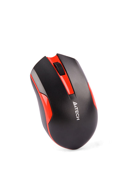 A4Tech - A4Tech G3-200 Black Red Compact Energy Saving Wireless Mouse - black-red