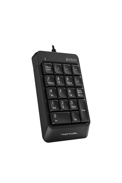 A4Tech - A4Tech FK13P Black Ultra-Slim 18-Key Spill-Resistant USB Numeric Keypad - black