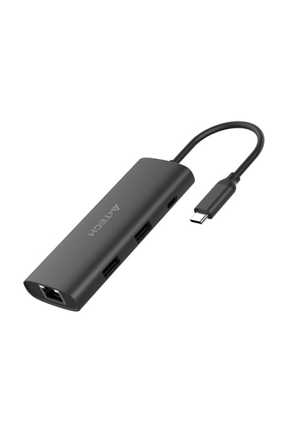 A4Tech - A4Tech DST-80C Ash Grey 8-Port USB-C Docking Station - ash-grey