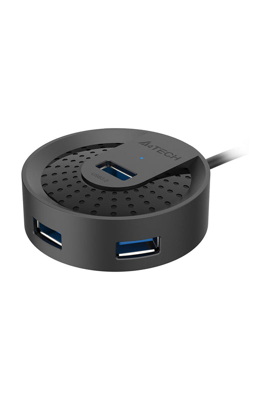 A4Tech - A4Tech HUB-30 Black 4-Port USB 3.0 High-Speed Charging Hub - black