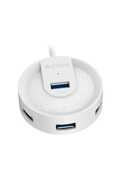 A4Tech - A4Tech HUB-30 White 4-Port USB 3.0 High-Speed Charging Hub - white