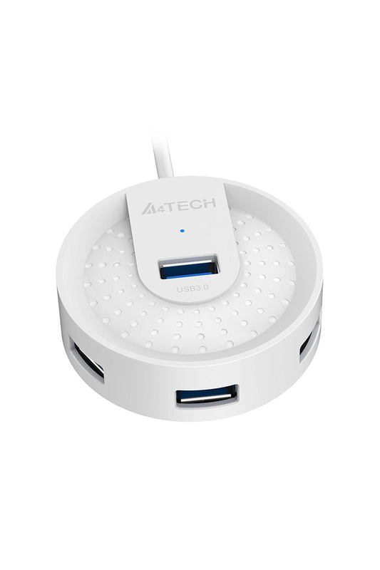 A4Tech - A4Tech HUB-30 White 4-Port USB 3.0 High-Speed Charging Hub - white